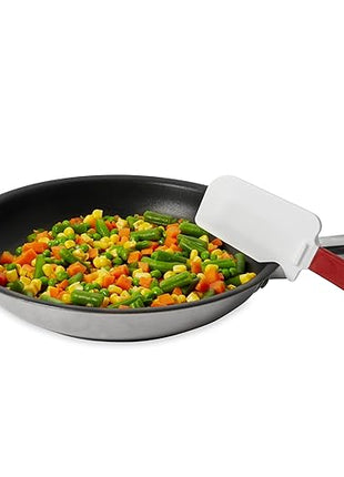 Rubbermaid Commercial Products High Heat Resistant Silicone Heavy Duty Spatula/Food Scraper 9.5-Inch 500°F Heat Resistant Red Handle for Baking/Cooking/Mixing Commercial Dishwasher Safe