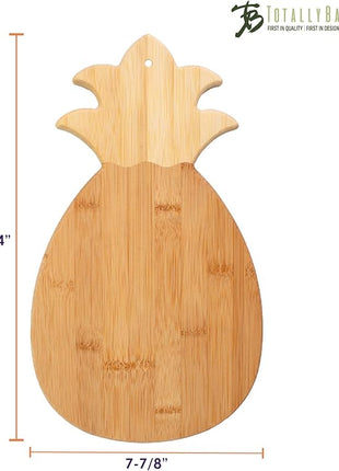 Totally Bamboo Pineapple Shaped Bamboo Wood Cutting Board and Charcuterie Board, 14-3/8" x 7-1/2"