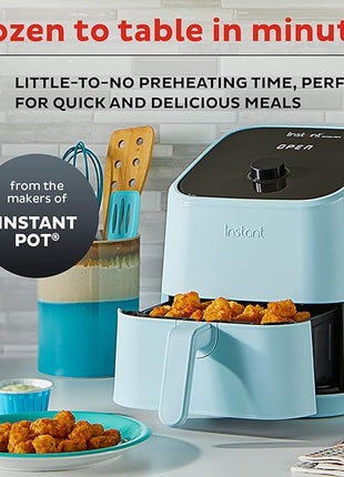 Instant Pot Vortex 2QT Mini Air Fryer,Small Air fryer that Crisps,Reheats, Bakes,Roasts for Quick Easy Meals,Includes over 100 In-App Recipes, is Dishwasher-Safe, from the Makers of Instant Pot, Aqua