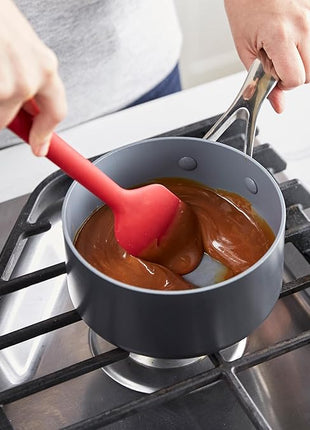 GreenPan Silicone Mixing Spatula, Scraping Baking Cooking Kitchen Utensil, Flexible Rubber Nonstick Cookware, Rigid Steel Core, Heat-Resistant, Anti-Slip Handle, BPA-Free, Dishwasher Safe, Red