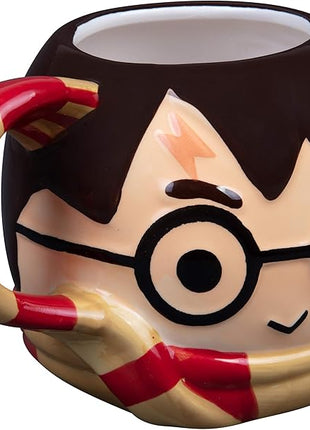 Harry Potter Figural Coffee Mug, 24 oz - Cute Chibi Design with Gryffindor Scarf Handle - Ceramic