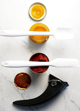 RSVP International Ela Collection Silicone Coated Steel, Mini Spatula/Spoon, White