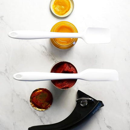 RSVP International Ela Collection Silicone Coated Steel, Mini Spatula/Spoon, White