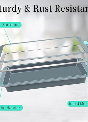 To encounter Silicone Baking Pans Set, 4 Pieces Nonstick Bakeware Set with Baking Pans, Baking Sheets, Cookie Sheets, Cake Pan with Metal Reinforced Frame More Strength, Light Grey