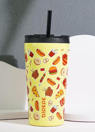 BJPKPK 30oz Tumbler With lid And Straw Stainless Steel Travel Coffee Mug Insulated Tumblers Cups,Yummy