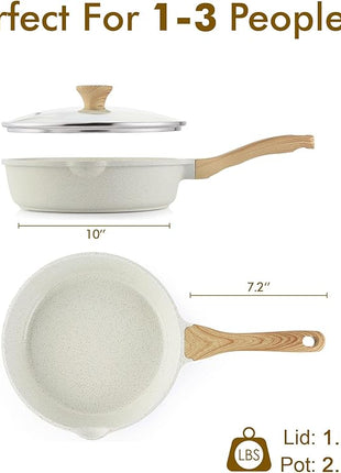 SENSARTE Nonstick Ceramic Saute Pan 10 Inch/3.5QT, Non-toxic Deep Frying Pan Skillet with Lid, Healthy Jumbo Cooker, Stay Cool Handle, Induction Compatible, PFOA & PFAS Free