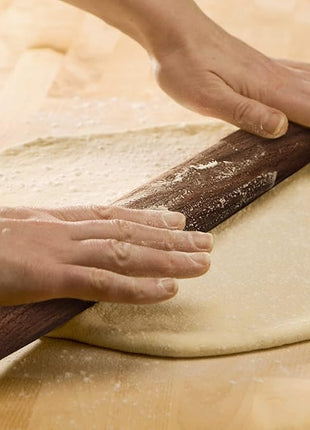 French Rolling Pin (17 Inches) –WoodenRoll Pin for Fondant, Pie Crust, Cookie, Pastry, Dough –Tapered Design & Smooth Construction - Essential Kitchen Utensil,Walnut Wood