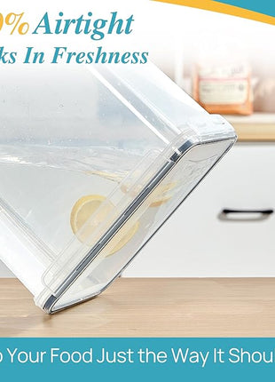 Vtopmart 9.5L 2 Pack Extra Large Flour Sugar Storage Containers for 25lbs flour, Airtight Kitchen Pantry Organization Canisters with Lids for Bulk food, Rice, Baking Supplies, BPA Free, Black