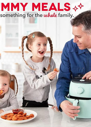 DASH Tasti-Crisp™ Electric Air Fryer Oven, 2.6 Qt., Aqua – Compact Air Fryer for Healthier Food in Minutes, Ideal for Small Spaces - Auto Shut Off, Analog, 1000-Watt