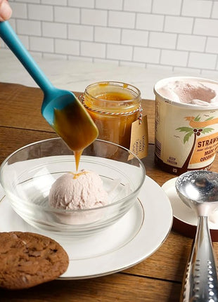 RSVP International Ela's Favorite Silicone Spatula, Turquoise, 8" | BPA-Free Silicone | Scrape Batters, Flip Eggs, Ice Cakes, & More | Dishwasher Safe & Heat Resistant | Cooking & Baking