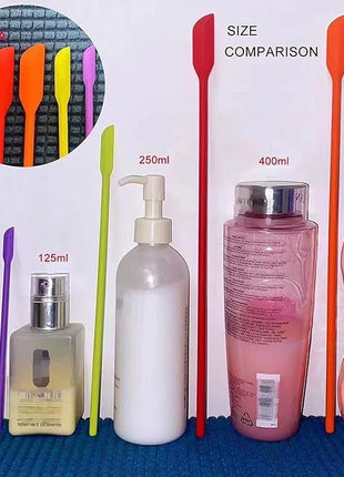 Mini Silicone Spatula Set- Small Rubber Spatula for Makeup- Thin Jar Scraper for Kitchen(4 PACK) (Mix)