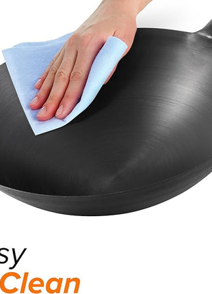 Nuwave Mosaic Induction Wok, Precise Temp Controls from 100°F to 575°F in 5°F, Wok Hei, Infuse Complex Charred Aroma & Flavor, 3 Watts 600,900 & 1500, Authentic 14-inch Carbon Steel Wok Included,Black