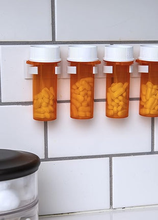 Spice Clip Grippers For Cabinet Doors - Organizer for Spices - Spice Rack Holds15 Spice Jars - Extemely Strong 3M Adhesive Gripper In White For Pantry 15 Ct