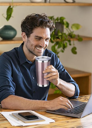 StarSpeed 20oz 8 pack Insulated Tumblers with Lid Stainless Steel Double Wall Tumbler Travel Coffee Cups Powder Coated Tapered Metal Thermal Mug Indoor Outdoor for Hot and Cold Drinks