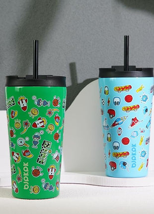 BJPKPK 26oz Insulated Tumbler With lid And Straw Stainless Steel Tumblers Travel Coffee Mug Reusable Thermal Cup,Playground