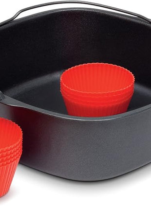 Philips Airfryer XXL Baking Master Kit for Philips Airfryer XXL models, Baking Pan and Silicone Muffin Cups, Dishwasher Safe Parts for Easy Cleaning and Storage, HomeID App, Black (HD9952/01)