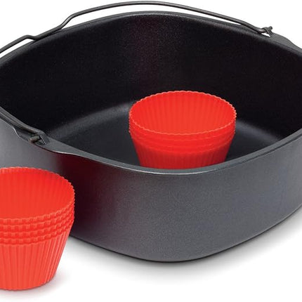 Philips Airfryer XXL Baking Master Kit for Philips Airfryer XXL models, Baking Pan and Silicone Muffin Cups, Dishwasher Safe Parts for Easy Cleaning and Storage, HomeID App, Black (HD9952/01)