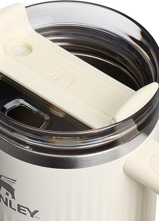 STANLEY Quencher H2.0 Tumbler with Handle and Straw 40 oz | Flowstate 3-Position Lid | Cup Holder Compatible for Travel | Insulated Stainless Steel Cup | BPA-Free | Fluted Cream Gloss