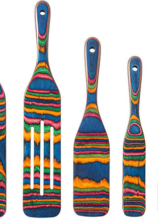 Pakkawood Spurtle Set, Gudamaye 5 Pcs Pakkawood Kitchen Utensils, Wooden Spoons for Cooking, Wooden Utensils for Cooking, Spurtles Kitchen Tools As Seen On Tv, Camping Cookware, Halloween Decorations