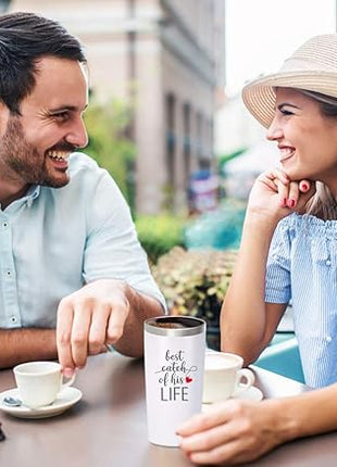 Wedding Anniversary for Couple Friend Lovers Cups Stainless Steel Wine Tumbler Travel Mug with Straw and Lid,2 Pack (4.blackwhite)