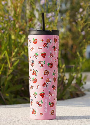 BJPKPK 26oz Tumbler With lid And Straw Stainless Steel Travel Coffee Mug Insulated Tumblers Cups,Spring Party Brown