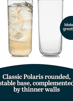Libbey Polaris Tumbler Glasses, Axis, 17.75-ounce, Set of 8