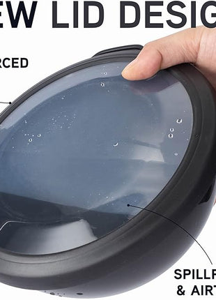 COOK WITH COLOR Mixing Bowls with TPR Lids - 12 Piece Plastic Nesting Bowls Set includes 6 Prep Bowls and 6 Lids, Microwave Safe (Speckled Black)