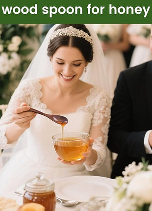 HANSGO Wooden Spoons for Eating, 6PCS Small Wooden Soup Spoons for Honey Coffee Stirring Tea Jam Bath Salts, 6 Inches