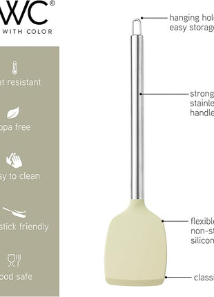 COOK WITH COLOR Silicone Cooking Utensils, Kitchen Utensil Set, Easy to Clean Silicone Kitchen Utensils, Cooking Utensils for Nonstick Cookware, Kitchen Gadgets Set, 38 Piece, Green