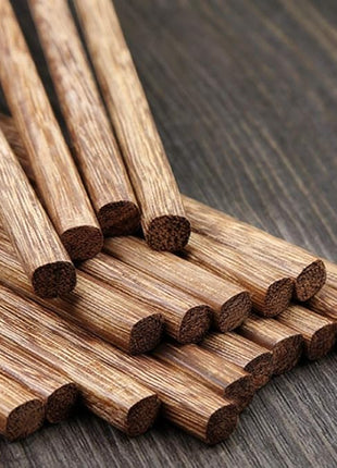 10-Pairs Wooden Chopsticks, Dishwasher Safe Chopstick,ReusableNatural Healthy, Chinese Classic Style for Kitchen, Dining Room, Gourmet, Noodles (9.8 Inch)