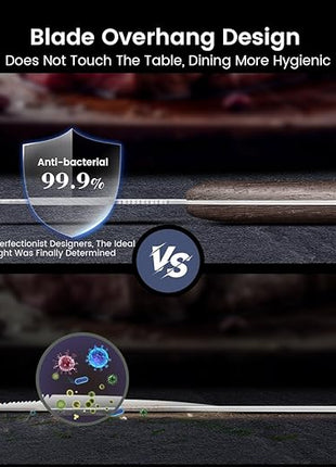 Steak Knives Set of 8, 4.8 Inch Carbon Steel Japanese Style Non Serrated Dinner knives with Wooden Handle, Damascus Pattern Full Tang Design, Housewarming Holiday Cooking Gifts