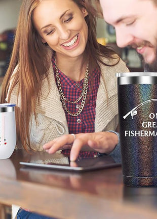 Wedding Anniversary for Couple Friend Lovers Cups Stainless Steel Wine Tumbler Travel Mug with Straw and Lid,2 Pack