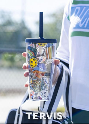 Tervis Kelly Ventura - Floral Collection Made in USA Double Walled Insulated Tumbler Travel Cup Keeps Drinks Cold & Hot, 24oz with Straw Lid, Posy