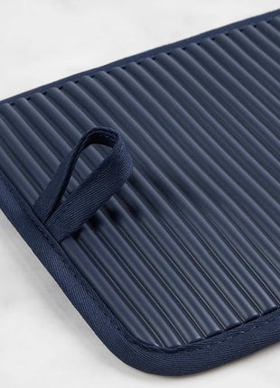 KitchenAid Ribbed Soft Silicone Pot Holder 2-Pack Set, Ink Blue, 7"x9"