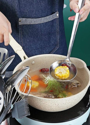 Stainless Steel Ladle, Berglander Soup Ladle, Cooking Ladle, Kitchen Ladle, Metal Soup Spoon For Cooking Non-Stick And Heat Resistant, Dishwasher Safe, Easy to Clean