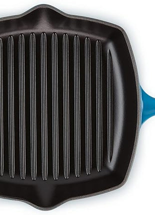 Le Creuset Enameled Cast Iron Signature Square Skillet Grill, 10.25", Marseille