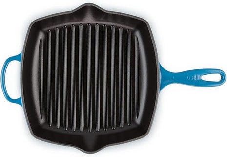 Le Creuset Enameled Cast Iron Signature Square Skillet Grill, 10.25", Marseille