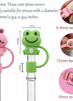 LDKEDKF 11Pcs Straw Cover for Stanley Cup, Silicone Straw Topper for Stanley Cup 30&40oz with Tumblers, 10mm 0.4in Lid Accessories (Reusable)