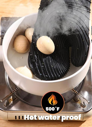 4 Pieces Oven and Pot Holders Mitts of Macaron Color Thickened Non-Slip Silicone Kitchen Gloves, Heat Resistant up to 500F, Essential for Kitchen Baking(makal-HEI)