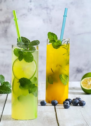 24 PCS, Reusable Straws with 4 Brushes, 10.5" Long Tritan Hard Plastic Straws, 12 Colors Translucent Replacement Drinking for 16OZ-32 OZ Tumblers, Cups, Jars, Stanley, YETI, Starbucks, BPA Free