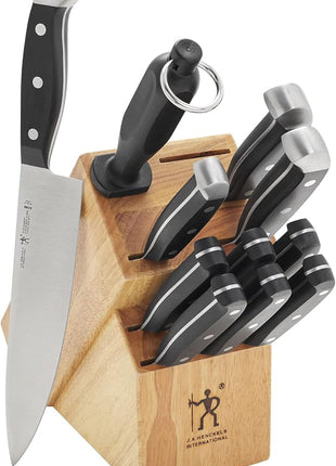 HENCKELS Premium Quality 12-Piece Statement Knife Set with Block, Razor-Sharp, German Engineered Informed by over 100 Years of Masterful Knife Making, Lightweight and Strong, Dishwasher Safe