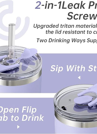 COKTIK 40 oz Tumbler With Handle and Straw Lid, Vacuum Insulated Travel Coffee Mug Stainless Steel Insulated Cup for Beverages, Leak-proof, Cupholder Friendly (Sweet Candy)