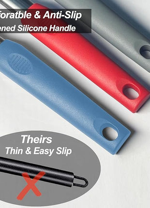 Pack of 2 Large Silicone Cooking Spoons,Non Stick Solid Basting Spoon,Heat-Resistant Kitchen Utensils for Mixing,Serving,Draining,Stirring (Starry Blue)