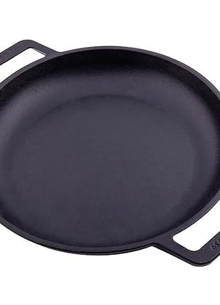 Victoria Cast Iron Round Skillet with Double Loop Handles, Made in Colombia, 10 Inches