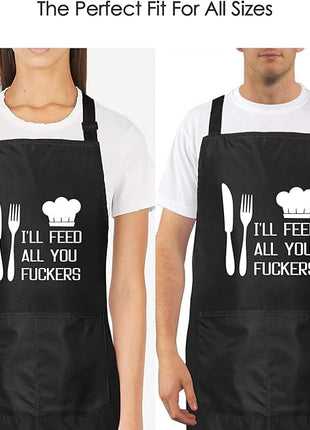Funny Cooking Aprons for Men Gifts for Dad Husband Boyfriend Brother Unique Birthday Gifts for Men Women BBQ Grilling Apron