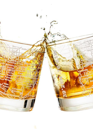 Greenline Goods Whiskey Glasses - 10 Oz Tumbler Set for Baltimore lovers, Etched with Baltimore City Map Old Fashioned Rocks Glass - Set of 2