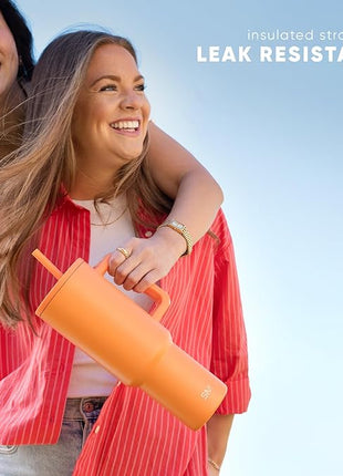 Simple Modern 30 oz Trek Tumbler with Handle and Straw Lid | Cup Holder Friendly Insulated Stainless Steel Travel Mug | Blush