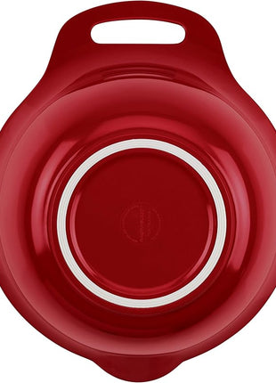 Rachael Ray Tools and Gadgets Nesting / Stackable Mixing Bowl Set with Pour Spouts and Handle - 4 and 5 Quarts, Red and Gray