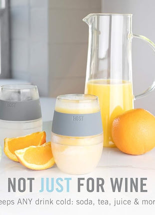HOST Wine Freeze Cooling Cup, Plastic Double Wall Insulated Freezable Drink Chilling Tumbler with Freezing Gel Wine Glasses for Red and White Wine, Set of 1, 8.5 oz, Ice