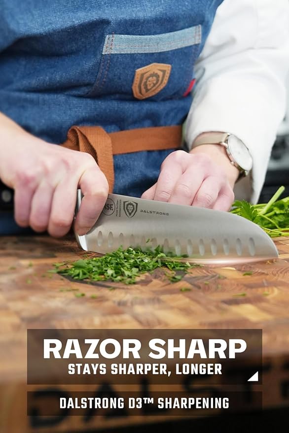 Dalstrong Santoku Knife - 7 inch - Gladiator Series ELITE - High Carbon German Steel - Sheath Included - Razor Sharp Kitchen Knife - Asian Vegetable Knife - NSF Certified